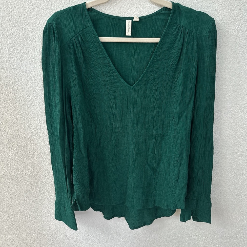 Treasure & Bond dark green blouse